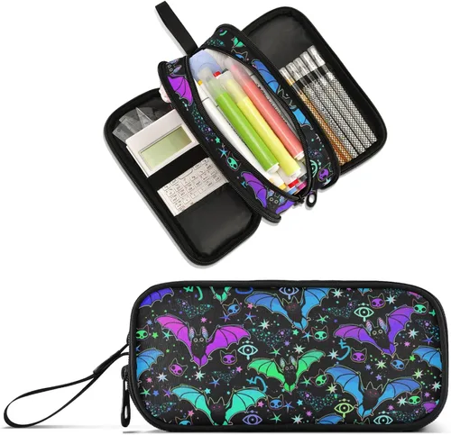 Miniatura 30 de Estuche para lápices de gran capacidad de los años 80 y 90, bolsa para lápices, oficina, escuela, bolsa grande para bolígrafos con almacenamiento