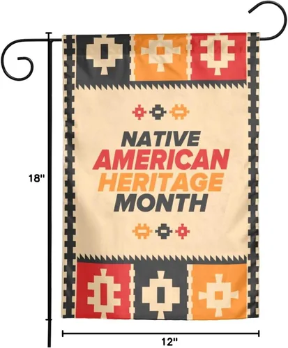 Miniatura 10 de Bandera de jardín del Mes de la Herencia Nativa Americana 2023 de doble cara vertical al aire libre, letrero decorativo de bienvenida para el hogar