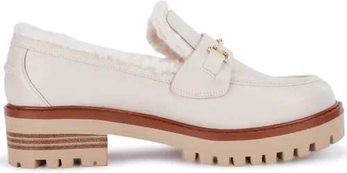 Miniatura 3 de VETASTE Mocasines clásicos de tacón grueso con plataforma y suela de lengüeta para mujer, con puntera redonda, zapatos Oxford con cadena de metal