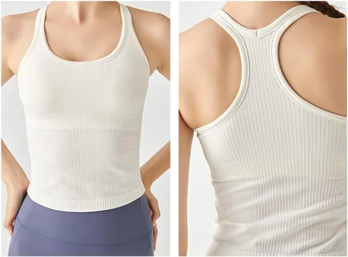 Miniatura 109 de sphinx cat - Camiseta corta de entrenamiento para mujer, camiseta sin mangas, acanalada, con espalda cruzada y brasier integrado