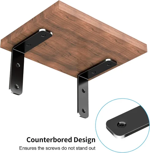 Miniatura 3 de YUMORE Soporte de Esquina en L, 6 Piezas, Junta de 65x65mm, Soportes de Ángulo Recto de 90 Grados, Acero Inoxidable Resistente para Estantes