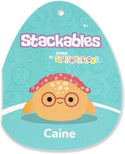 Miniatura 6 de Squishmallows Original 12 pulgadas Caine la tortuga de cuero naranja con gafas – Peluche oficial Jazwares (tamaño mediano)