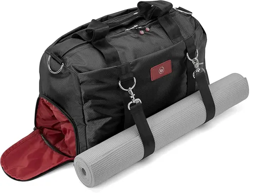 Miniatura 5 de Live Well 360 Bolsa de lona para gimnasio para hombres o mujeres Bolsa con zapatos, laptop y compartimento húmedo Bolsa de hombro perfecta