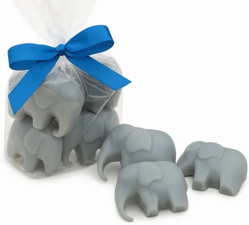 Amy's Bubbling Boutique Jabones de elefante para baby shower, fiesta de primer cumpleaños, cabras, leche y miel, paquete de 20 unidades (gris)