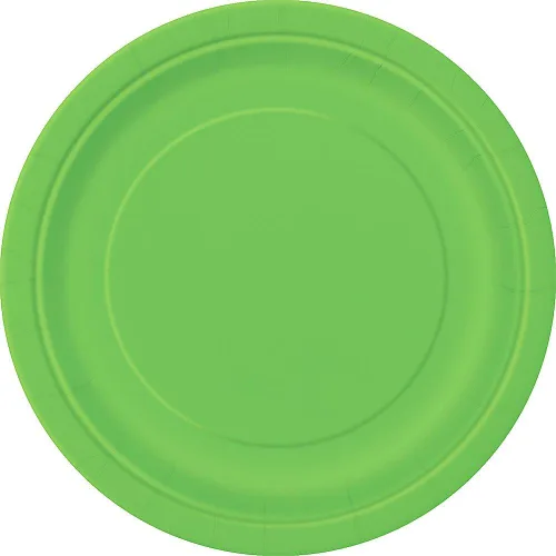 Miniatura 2 de Platos llanos redondos de papel verde lima, 9 pulgadas (paquete de 16), platos elegantes y duraderos para fiestas, bodas y eventos