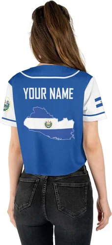 Miniatura 3 de MonkeyVan Camiseta de béisbol personalizada de El Salvador, camiseta de béisbol de El Salvador para hombres, camiseta de orgullo salvadoreño