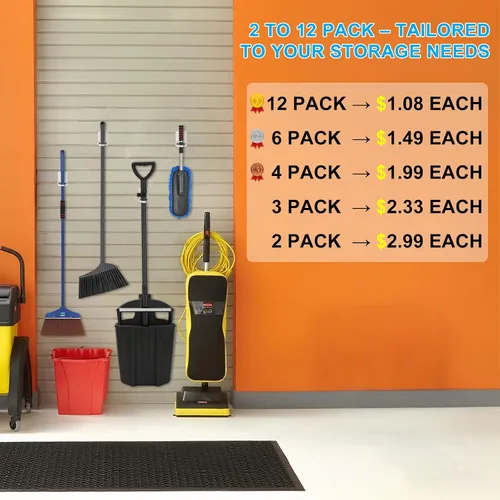 Miniatura 3 de Paquete de 3 soportes de pared para trapeador y escoba, autoadhesivo, sin taladro, agarre de mango de escoba, organizador de limpieza del hogar