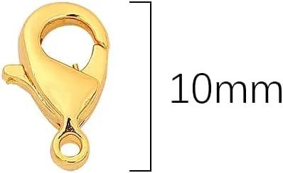 Miniatura 2 de BEADIA Cierres de langosta chapados en oro de 18 quilates que no se deslustran de 0.394 in, 20 piezas para hallazgos de fabricación de joyas Cierres
