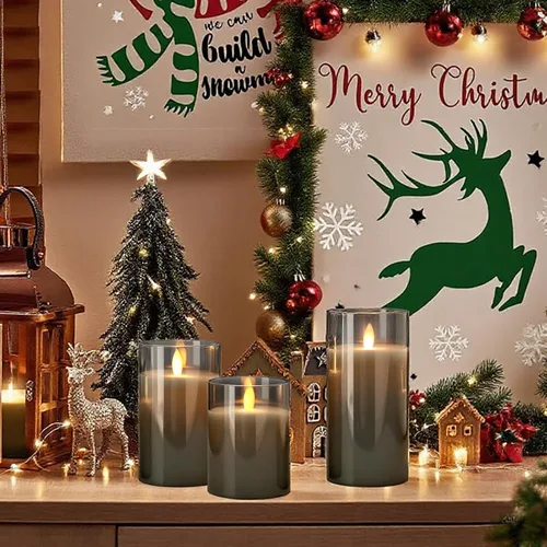 Miniatura 5 de GenSwin - Velas recargables con estación de carga, velas de cristal sin llama con control remoto, velas LED de pila parpadeantes que funcionan