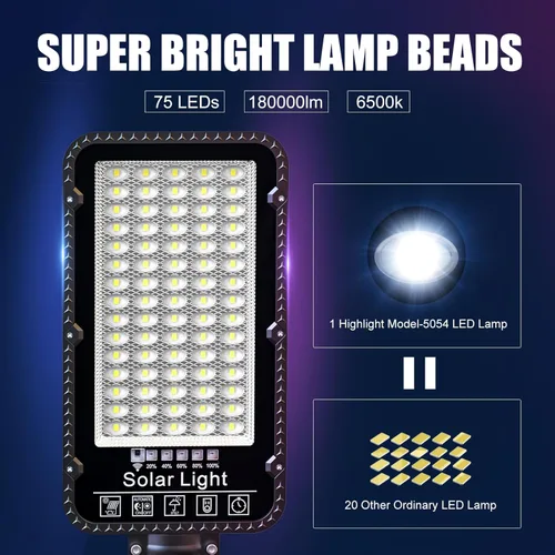 Miniatura 3 de Luces Solares de Calle de 12000W para Exteriores - Luces Solares de Estacionamiento Comercial de 6500K del Anochecer al Amanecer, Luz Solar LED