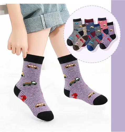 Miniatura 4 de Century Star Calcetines tipo pantufla para niñas con pinzas para niños cálidos con forro polar calcetines peludos para invierno y Navidad