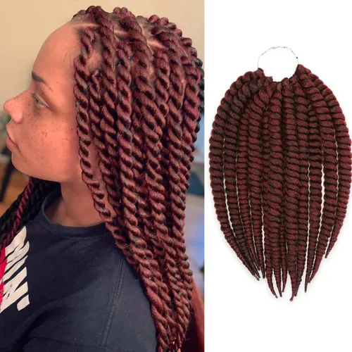 Miniatura 22 de Trenzas de ganchillo de pelo sintético auténtico doble Jumbo Senegalese Twist 12" (30)