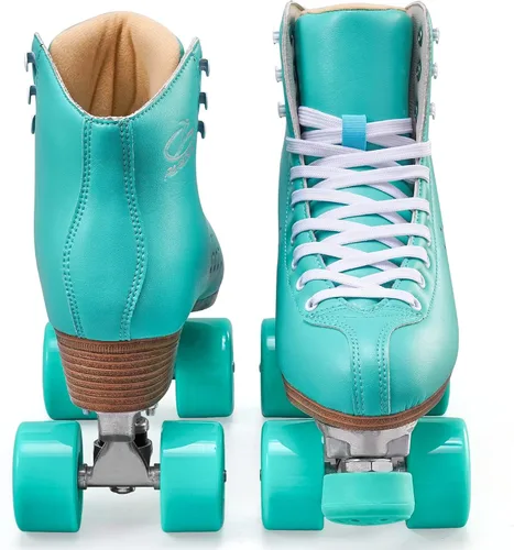 Miniatura 2 de PAPAISON Patines de ruedas para mujeres y hombres, de lujo de 2 capas de microfibra de cuero de doble fila - Patines clásicos de ruedas para niñas
