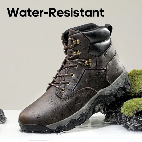 Miniatura 3 de NORTIV 8 Botas de senderismo para hombre, impermeables, con puntera suave, botas de trabajo de cuero