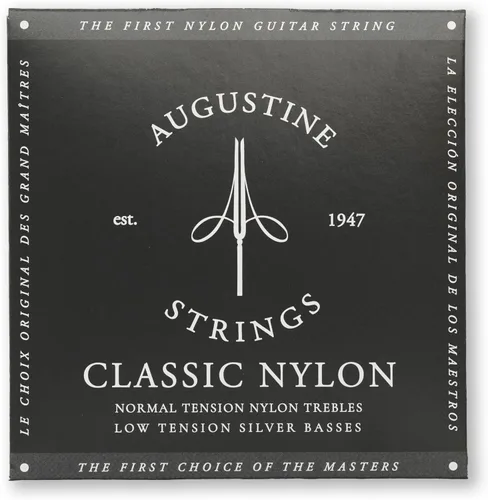 Augustine Cuerdas Clásicas Negras - Juego de cuerdas para guitarra clásica de baja tensión - La cuerda de nailon original - 1 Juego