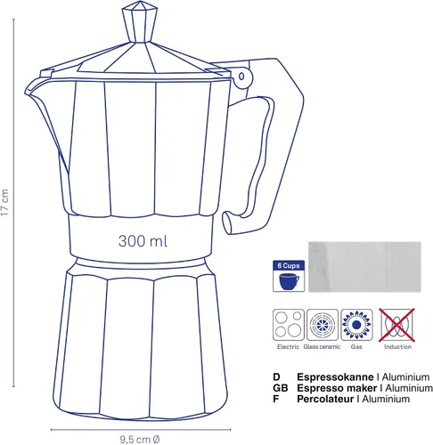 Miniatura 3 de Kela 10591 Italia – Cafetera italiana