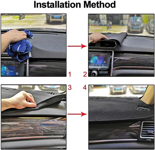 Miniatura 6 de HATHWAY Funda para salpicadero de automóvil, cubierta de protección solar para Toyota Land Cruiser Prado 2018 2019 RHD, cubierta interior para Rhd