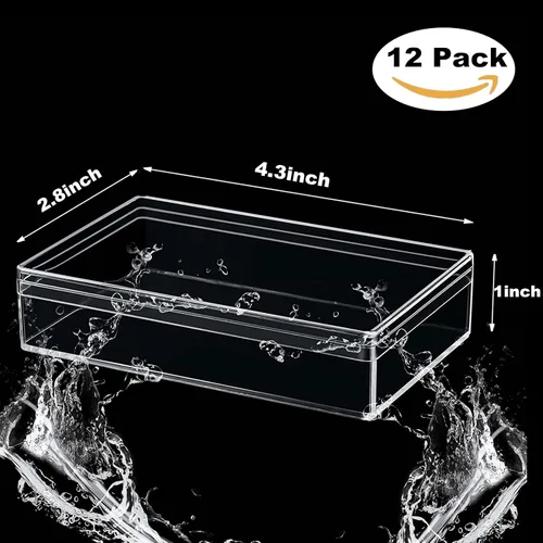 Miniatura 2 de KissYou Caja de acrílico transparente con tapa, pequeñas cajas rectangulares de exhibición de boda, graduación, fiesta, caja de almacenamiento