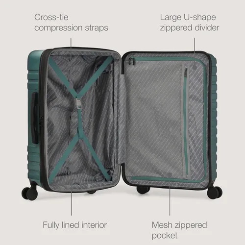 Miniatura 2 de U.S. Traveler Boren - Maleta de viaje de policarbonato resistente con 8 ruedas giratorias, asa de aluminio