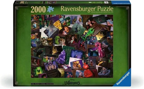Ravensburger - Disney Villainous - Rompecabezas de 2000 piezas - Todos los villanos en un solo lugar - Villanos de Disney bellamente ilustrados -