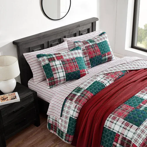 Miniatura 7 de Nautica - Juego de edredón individual, ropa de cama reversible de algodón con fundas a juego, juego de ropa de cama casual para todas las estaciones
