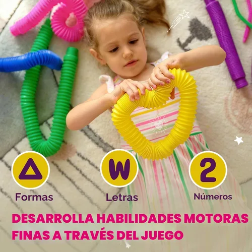 Miniatura 5 de Nutty Toys Tubos Pop Jumbo - Juguetes Sensoriales XL para Niños de 5+ - Creatividad y Diversión Sin Fin Paquete de 8 - ¡Conecta y Pop! Mejor