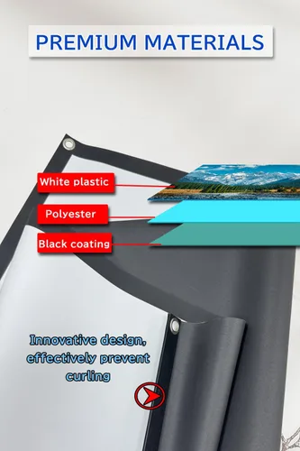 Miniatura 3 de Pantalla de proyector con soporte para exteriores de 60 pulgadas, 4K HD de 1.5, pantalla de película resistente a las arrugas, ángulo de visión