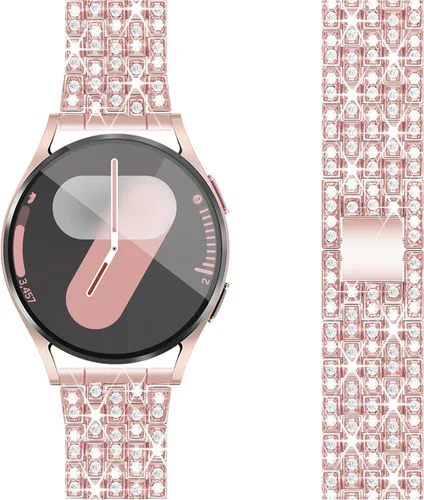 Miniatura 11 de Correa de diamantes compatible con Samsung Galaxy Watch 4 5 FE - Correa de 1.575 pulgadas con protector de pantalla, 0.787 pulgadas de liberación