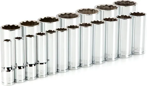 Miniatura 9 de TEKTON SHD92121 - Juego de llaves de vaso de 12 puntos con rieles y bandeja, 23 piezas (0.394-1.260 in)
