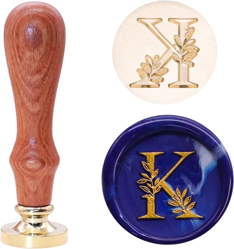 Miniatura 27 de SWANGSA Kit de Sello de Cera con Inicial del Alfabeto H, Sello de Sellado de Letras con Hojas Botánicas Elegantes Vintage con Perlas de Cera