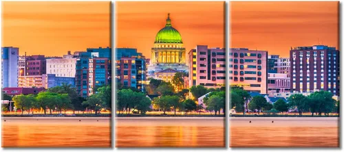 Miniatura 64 de San Antonio Sundown - Impresión en lienzo, paisaje de ciudad de pared grande, paisaje urbano extra grande de Texas, impresión de pared de horizonte
