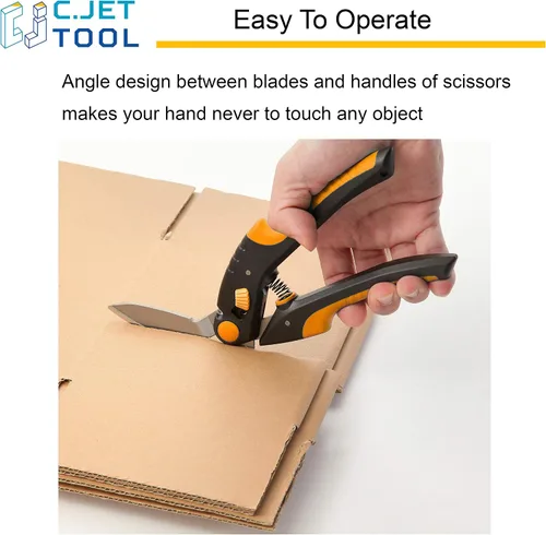 Miniatura 4 de C.JET TOOL Tijeras resistentes de 10 pulgadas, cortador de alfombras, herramienta industrial multiusos para cartón, cuero, poda, jardinería, acero