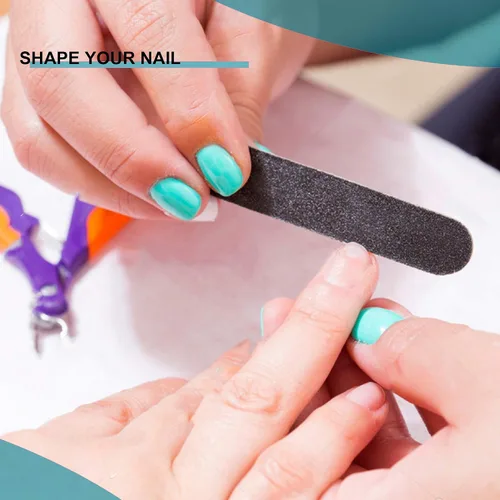 Miniatura 7 de Juego de 10 limas de uñas de doble cara de grano 100/180, limas de pulido de uñas lavables para uso en salón de belleza, herramienta profesional
