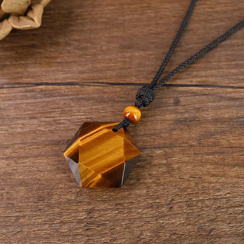 Miniatura 5 de COAI Collar con colgante hexagonal de estrella de David con amuleto