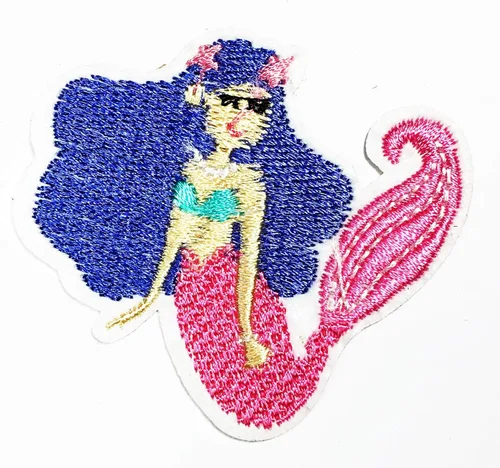 Miniatura 3 de MEGADEE - Chaqueta con capucha bordada para niños, diseño de sirena, diseño de verano, 1.75 x 2.25 pulgadas, ideal para regalo