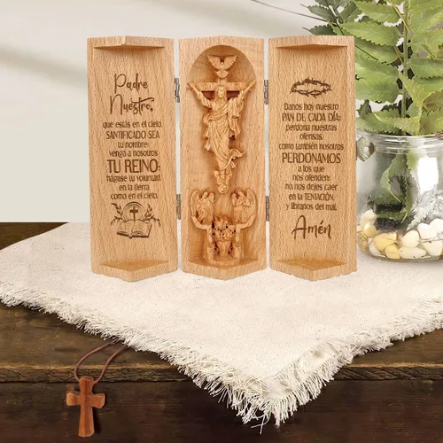 Miniatura 3 de Jesuspirit - Decoración cristiana, estatuas católicas de madera, escultura Familia de Belén, Estatua de Jesús, Estatua de la Virgen María, 2-B