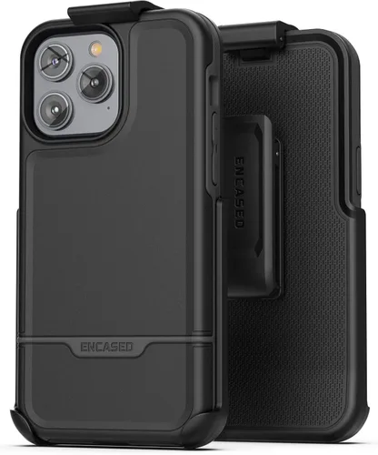 Miniatura 14 de ENCASED Funda para cinturón con clip para iPhone 11 (2019 Rebel Armor) Funda protectora resistente de cuerpo completo con soporte (Negro)
