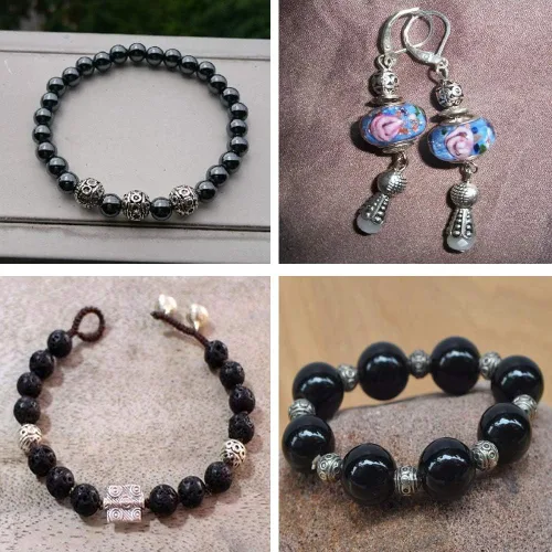 Miniatura 7 de Craftdady 20 cuentas espaciadoras redondas de plata antigua de 0.315 in de metal tibetano para hacer joyas agujero: 0.039 in