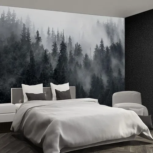 Miniatura 108 de Papel tapiz mural gris de Nueva York del Puente de Brooklyn, papel tapiz mural de paisaje urbano grande para sala de estar y dormitorio - 108"x75