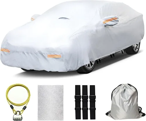 Miniatura 16 de Funda para coche SUV de 30 capas para automóviles, impermeable para todo tipo de clima, protección UV, resistente a la nieve, resistente al viento