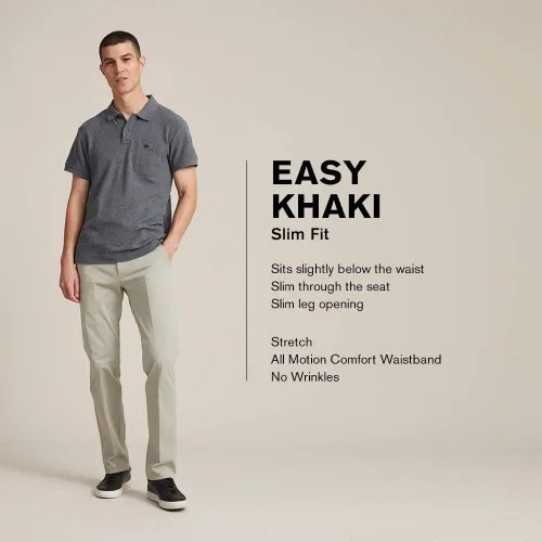 Miniatura 3 de Dockers - Pantalones entallados para hombre, color caqui