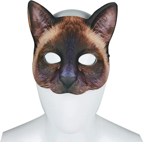 Miniatura 2 de 1 máscara de gato realista de Halloween, máscara de gato para Halloween, Navidad, Pascua, accesorio de fiesta de disfraces Máscara de gato estilo H