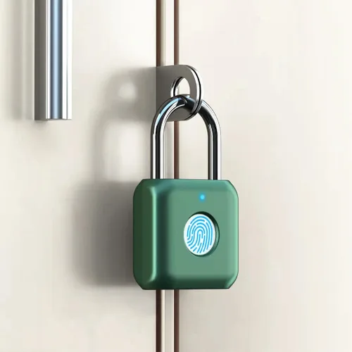 Miniatura 11 de Candado de huellas dactilares eLinkSmart con cerradura de combinación sin llave para casillero de gimnasio, mochila, maleta, equipaje, candado Gris