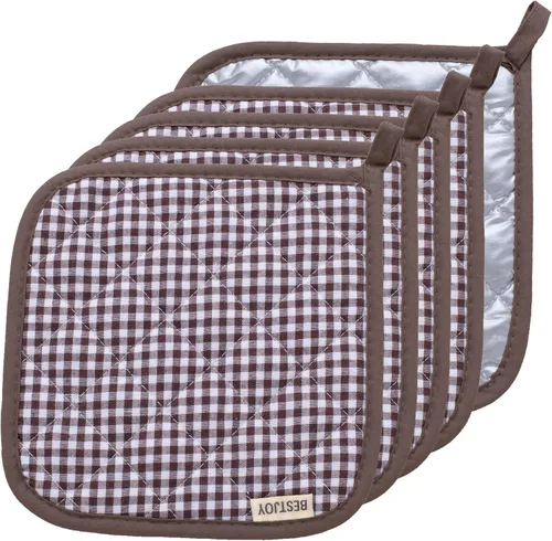 Miniatura 7 de 5 soportes para ollas para cocina, baches de algodón con gran resistencia al calor, almohadillas calientes, salvamanteles para cocinar y hornear