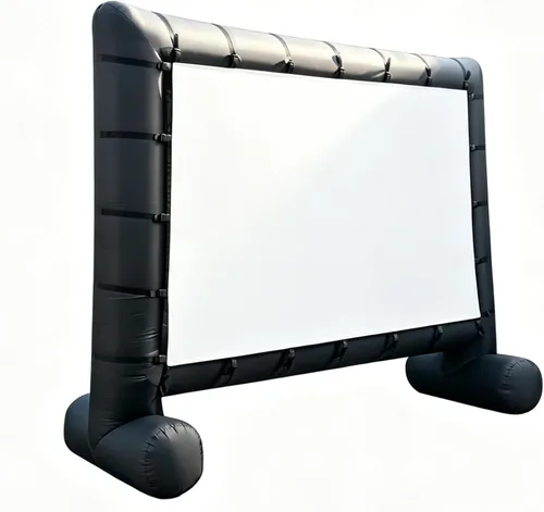 Miniatura 9 de fitnessandfun Gran pantalla de película inflable de 33 pies para exteriores, proyección frontal y trasera sin costuras, pantalla de proyector