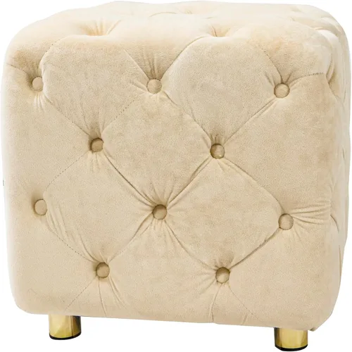 Miniatura 7 de Polibi Otomana cuadrada tapizada de terciopelo, moderna y suave, taburete de maquillaje, asiento cómodo para sala de estar, dormitorio, entrada
