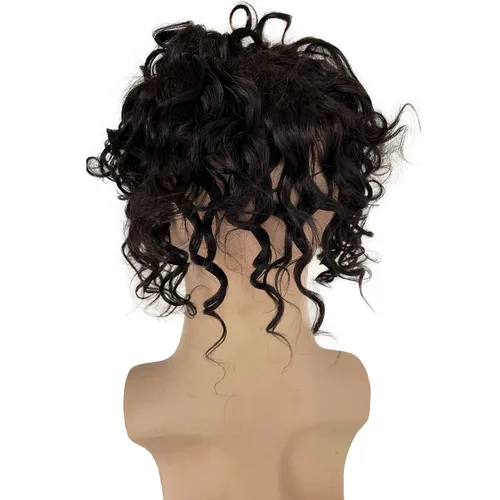 Miniatura 5 de Voloria Full French Lace Toupee Loose Wave Europeo Cabello Humano Sistemas de Reemplazo para Hombres Hairpiece 10x8inch #1B Color Negro