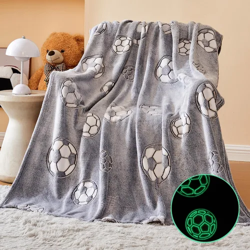 Wajade Regalos de Fútbol Juguetes para Niños y Niñas - Manta de Fútbol que Brilla en la Oscuridad, Decoración de Cumpleaños y Navidad para Niños de