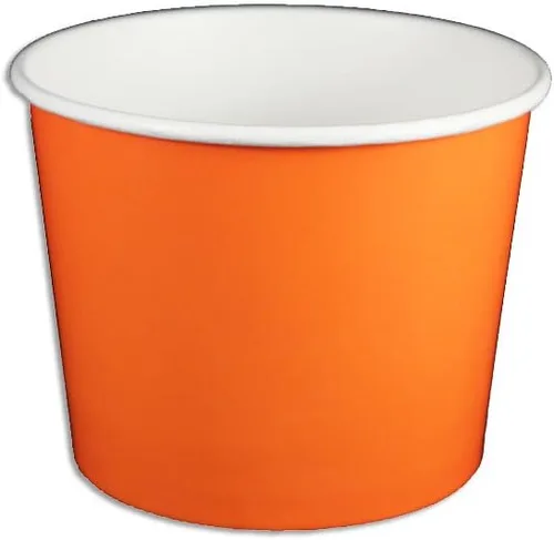 Vasos de papel de yogur de 12 onzas, 1000 unidades (sólido-naranja)