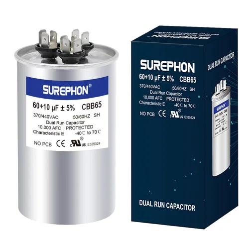 Miniatura 32 de Condensador de 5 Mfd 370V/440V Condensador de Funcionamiento y Arranque Ovalado para Motor de CA o Arranque de Ventilador y Bomba de Calor Fría